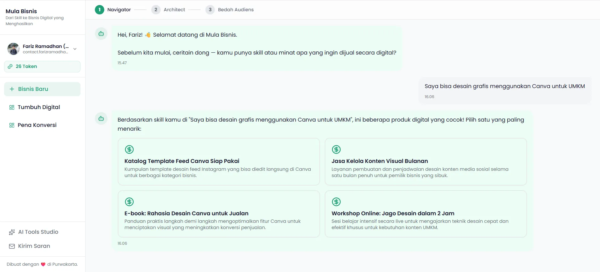 Screenshot kartu produk